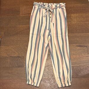 AE high-waisted striped linen pants